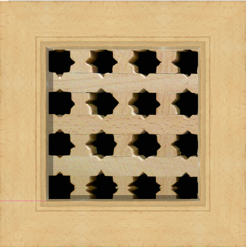 Mosaic House Moroccan tile M8/F1 Sample wood, mosharabi,  mashrabiah, mosharabia, mousharabieh, screen 